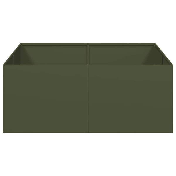 Vaso floreira 100x100x40 cm aço verde azeitona M 4