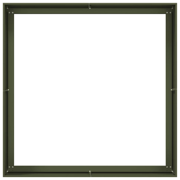 Jardinera acero verde oliva 100x100x40 cm M 5