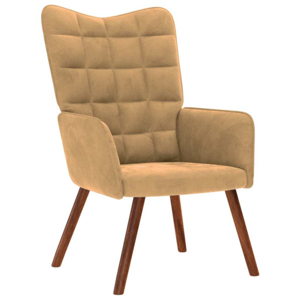 Sillón de relax con reposapiés terciopelo marrón M 5