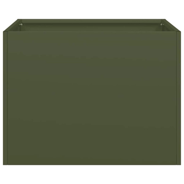 Jardinera acero verde oliva 40x40x30 cm M 4