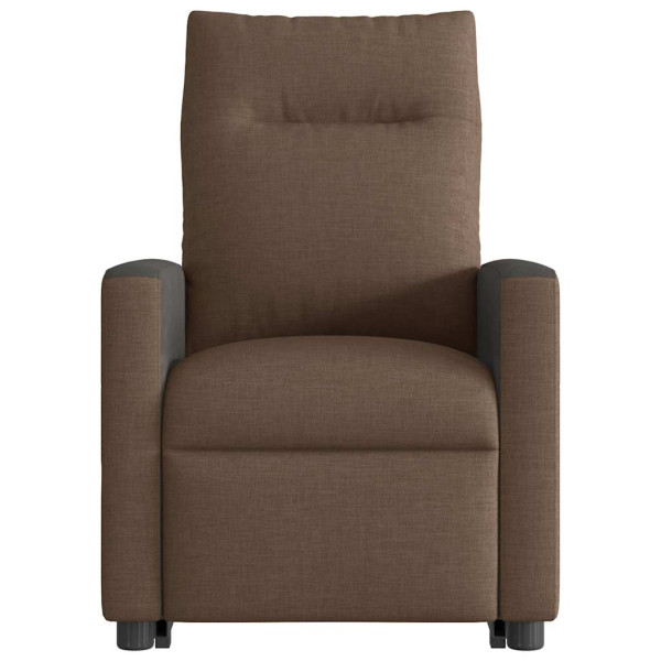 Sillón de masaje eléctrico reclinable elevable tela marrón M 5