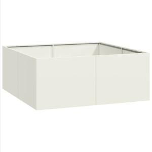 Vaso floreira 100x100x40 cm aço branco H