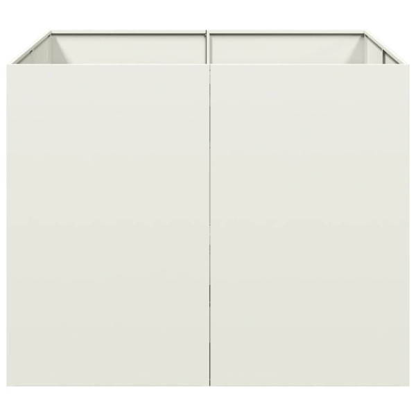 Vaso floreira 100x100x80 cm aço branco M 4