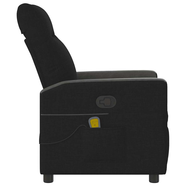 Sillón reclinable de masaje de tela negro M 4