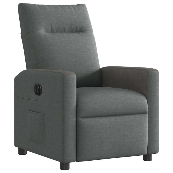 Sillón reclinable eléctrico de tela gris oscuro M 4