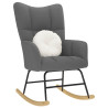 Silla mecedora de tela gris oscuro 1
