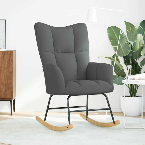 Silla mecedora de tela gris oscuro M 3