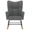 Silla mecedora de tela gris oscuro 4