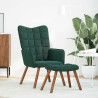 Sillón de relax con reposapiés terciopelo verde oscuro 3