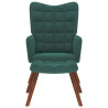 Sillón de relax con reposapiés terciopelo verde oscuro 4
