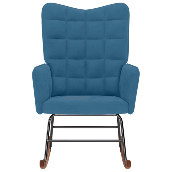 Cadeira de baloiço veludo azul M 4