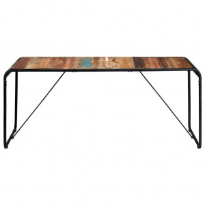 Mesa de comedor de madera maciza reciclada 180x90x76 cm H