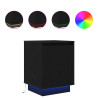 Mesillas de noche con luces LED 2 uds negro 38x34x50 cm 2