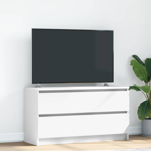 Mueble para TV madera contrachapada blanco 100x35x54 cm D
