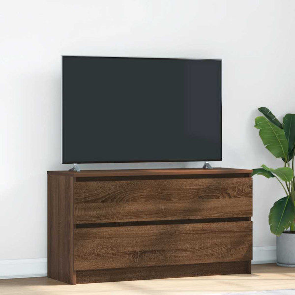 Mueble para TV madera contrachapada marrón roble 100x35x54 cm D