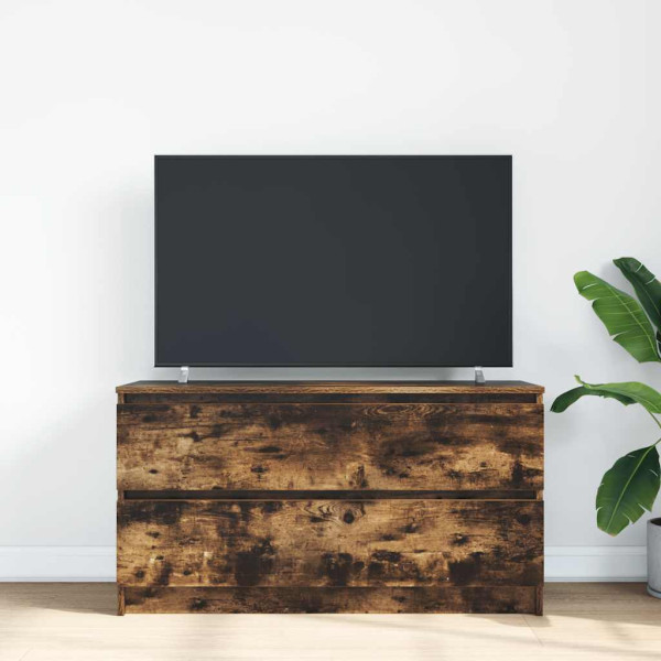 Mueble de TV madera de ingeniería roble ahumado 100x35x54 cm M 3