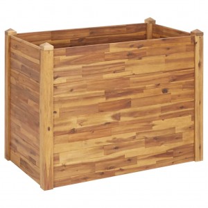 Arriate de madera maciza de acacia 110x60x84 cm H