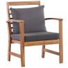 Muebles de jardín 4 piezas con cojines madera acacia maciza 3