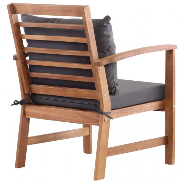 Muebles de jardín 4 piezas con cojines madera acacia maciza M 5