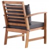 4 pcs conjunto lounge de jardim c/ almofadões acácia maciça 5