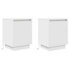 Mesillas de noche con luces LED 2 uds blanco 38x34x50 cm 3