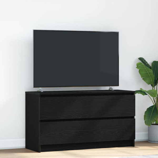 Mueble para TV madera contrachapada negro 100x35x54 cm M 4
