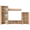 Mueble de salón de pared para TV con luces LED roble Sonoma 2