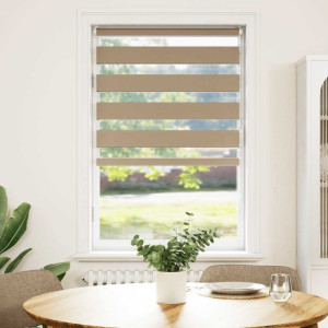 Estor cebra marrón arena tejido ancho 80.9 cm poliéster H