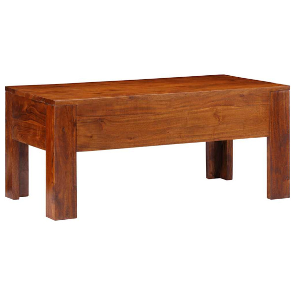 Mesa de centro de madera maciza de acacia 90x50x40 cm M 4