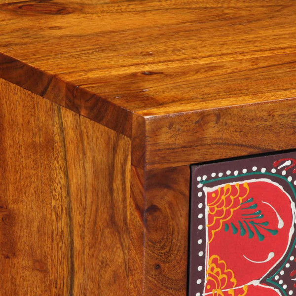 Mesita de noche 35x35x45 cm madera maciza de acacia M 5