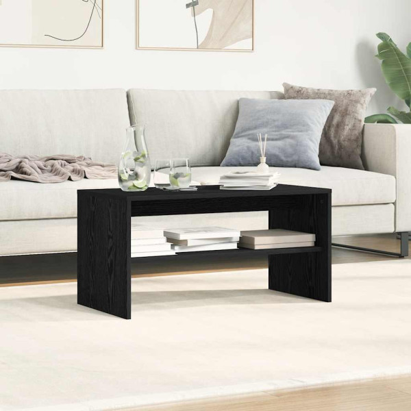 Mueble de TV madera de ingeniería roble negro 80x40x40 cm M 4