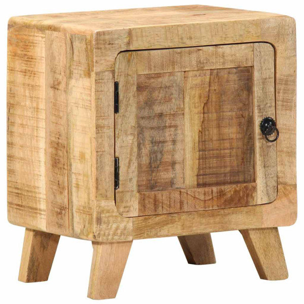 Mesita de noche de madera maciza de mango rugosa 40x32x46 cm D