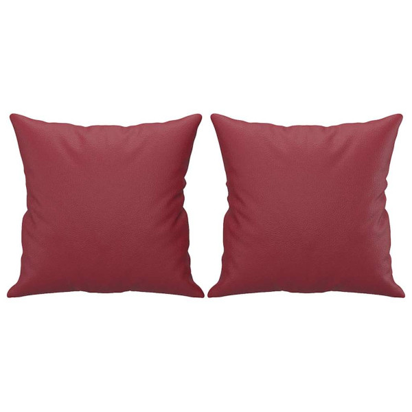 Sofá 2 lugares +almofadas 140cm couro artificial vermelho tinto M 4