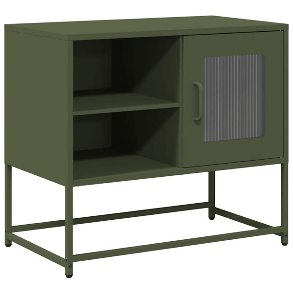 Mueble para TV de acero verde oliva 68x39x60.5 cm M 2