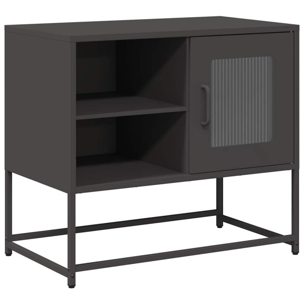 Mueble para TV de acero negro 68x39x60.5 cm M 2