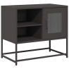 Mueble para TV de acero negro 68x39x60.5 cm 2