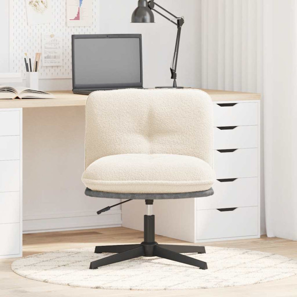 Silla de oficina giratoria tela color crema M 3