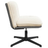 Silla de oficina giratoria tela color crema 5