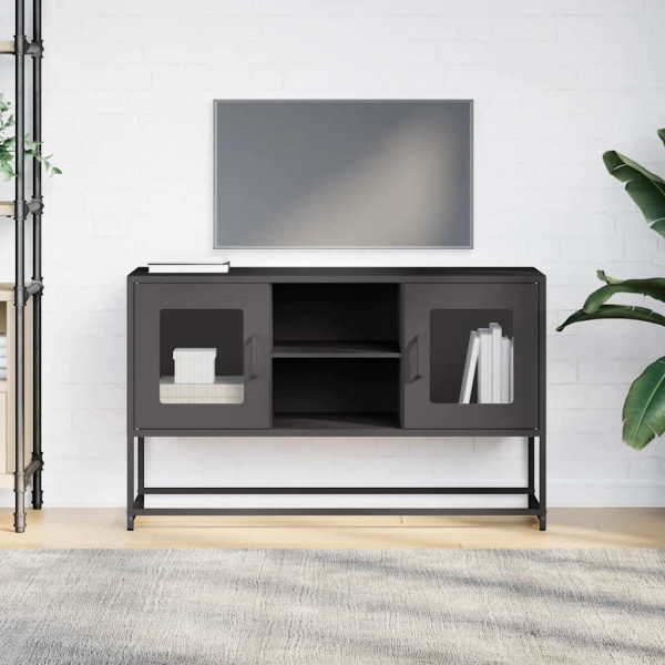 Mueble para TV de acero negro 100.5x39x60.5 cm M 3