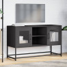 Mueble para TV de acero negro 100.5x39x60.5 cm 4