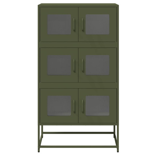 Aparador de acero verde oliva 68x39x123 cm M 5