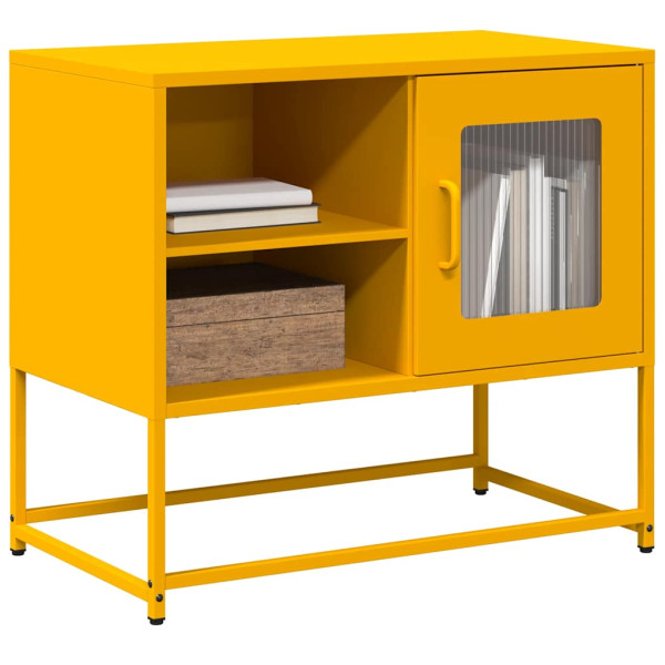 Mueble para TV de acero amarillo mostaza 68x39x60.5 cm D