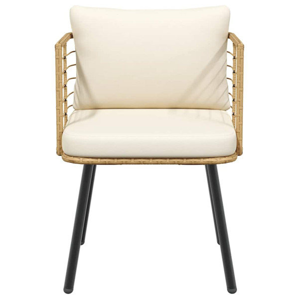 Sillón de jardín con cojines ratán sintético natural M 4