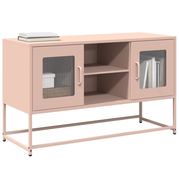 Mueble para TV de acero rosa 100.5x39x60.5 cm D