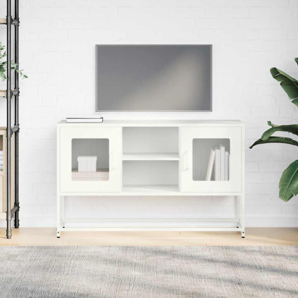 Mueble para TV de acero blanco 100.5x39x60.5 cm M 3