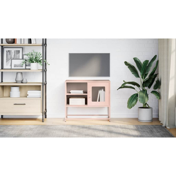 Mueble para TV de acero rosa 68x39x60.5 cm M 3