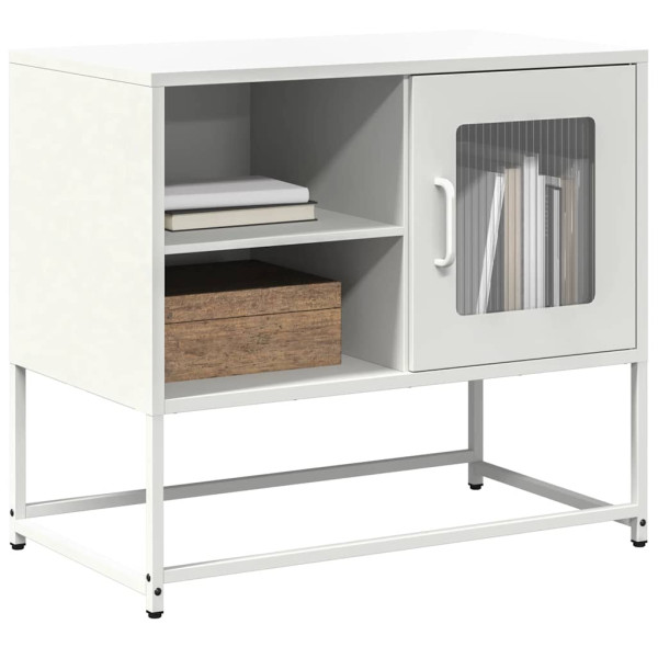 Mueble para TV de acero blanco 68x39x60.5 cm D