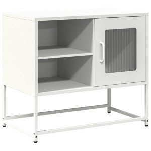 Mueble para TV de acero blanco 68x39x60.5 cm H