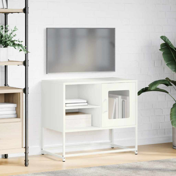 Mueble para TV de acero blanco 68x39x60.5 cm M 4