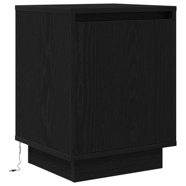 Mesa de cabeceira com luzes LED 38x34x50 cm preto M 3